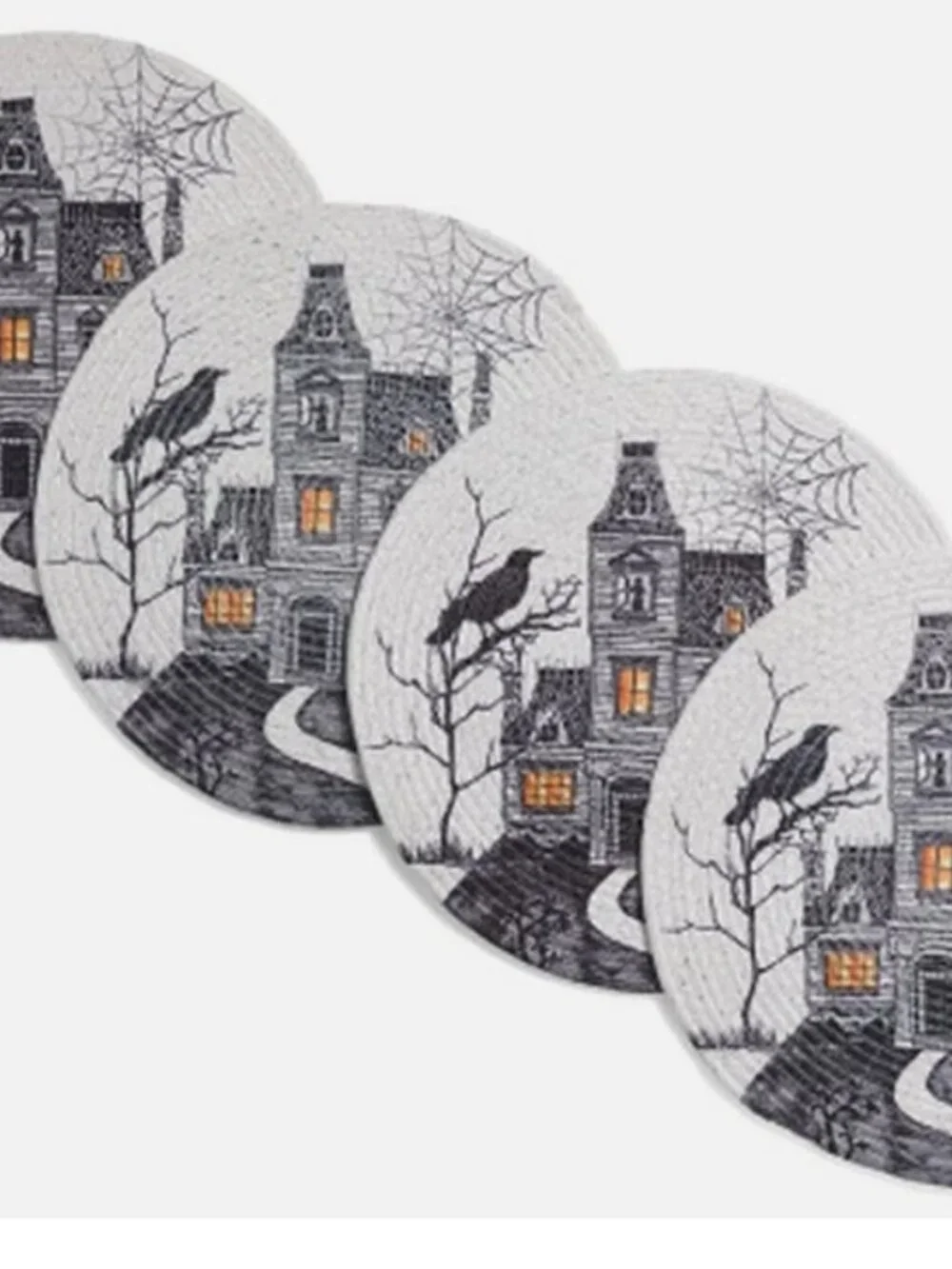 NWT Tahari Halloween HAUNTED HOUSE Placemats Set of 4 15